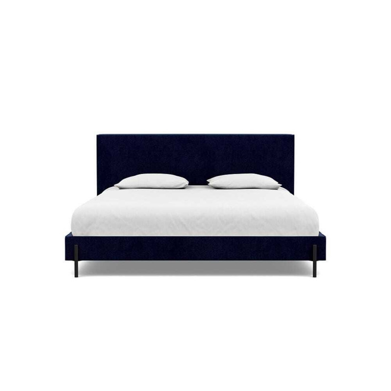 Heal's Tortona Super King Bed Smart Luxe Velvet Midnight Black Feet