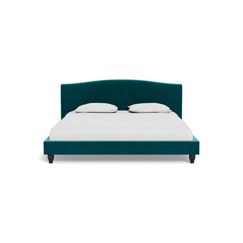 Heal's Devon Super King Bed Smart Velvet Petrol Black Beech Feet Heal