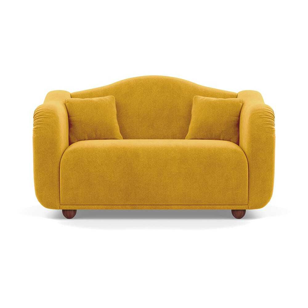 Heal's Tetbury 2 Seater Sofa Smart Luxe Velvet Canary Walnut Stained Beech Feet Heal's UK