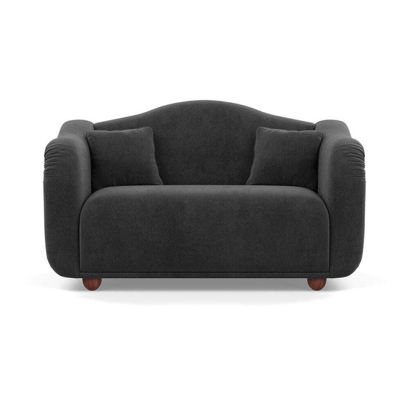 Heal's Tetbury 2 Seater Sofa Smart Luxe Velvet Nickel Walnut Stained