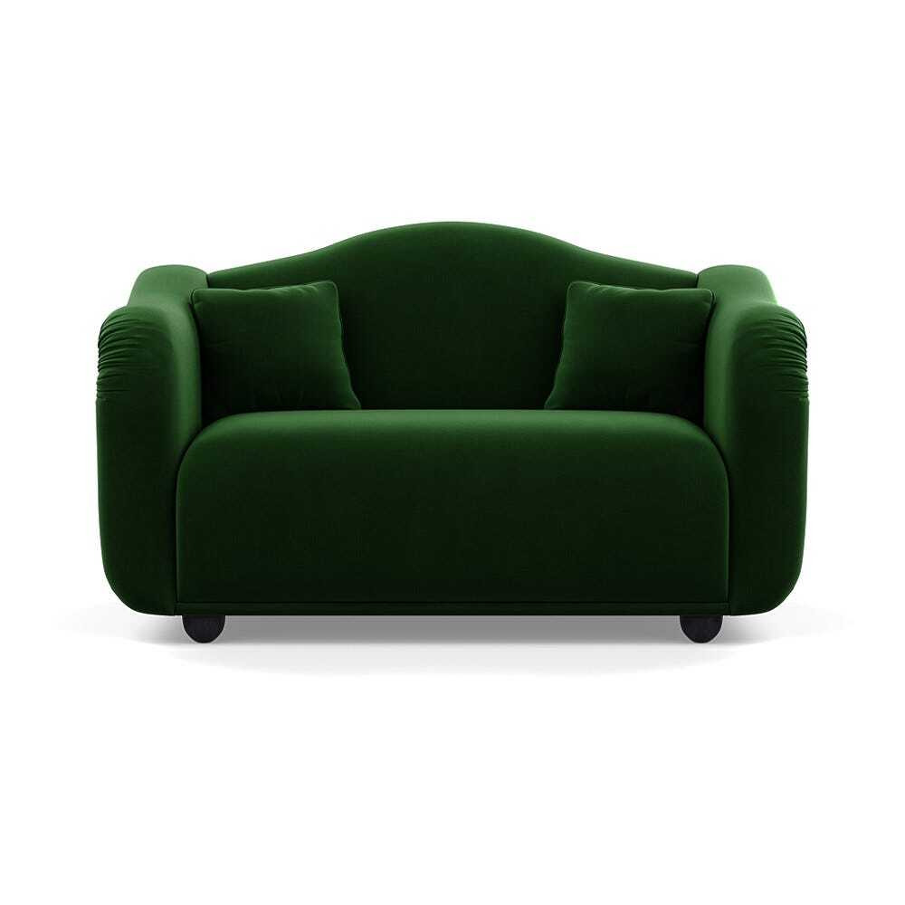 Heal's Tetbury 2 Seater Sofa Smart Velvet Forest Black Beech Feet by