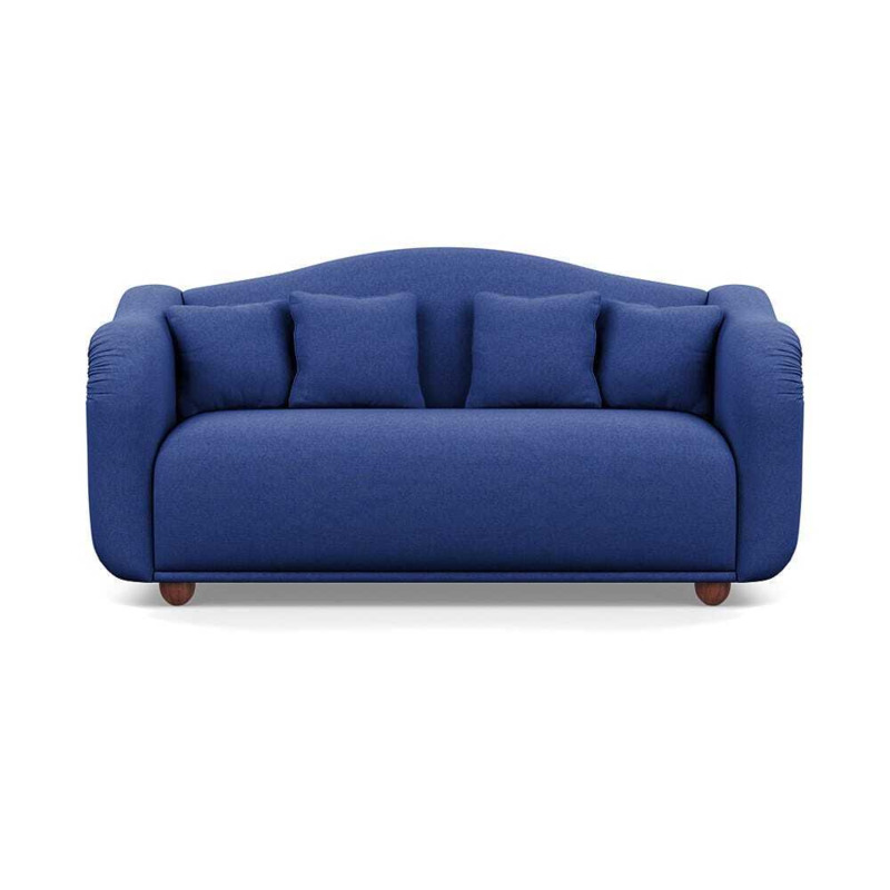 Heal's Tetbury 3 Seater Sofa Brushed Cotton Cobalt Walnut Stained Beech
