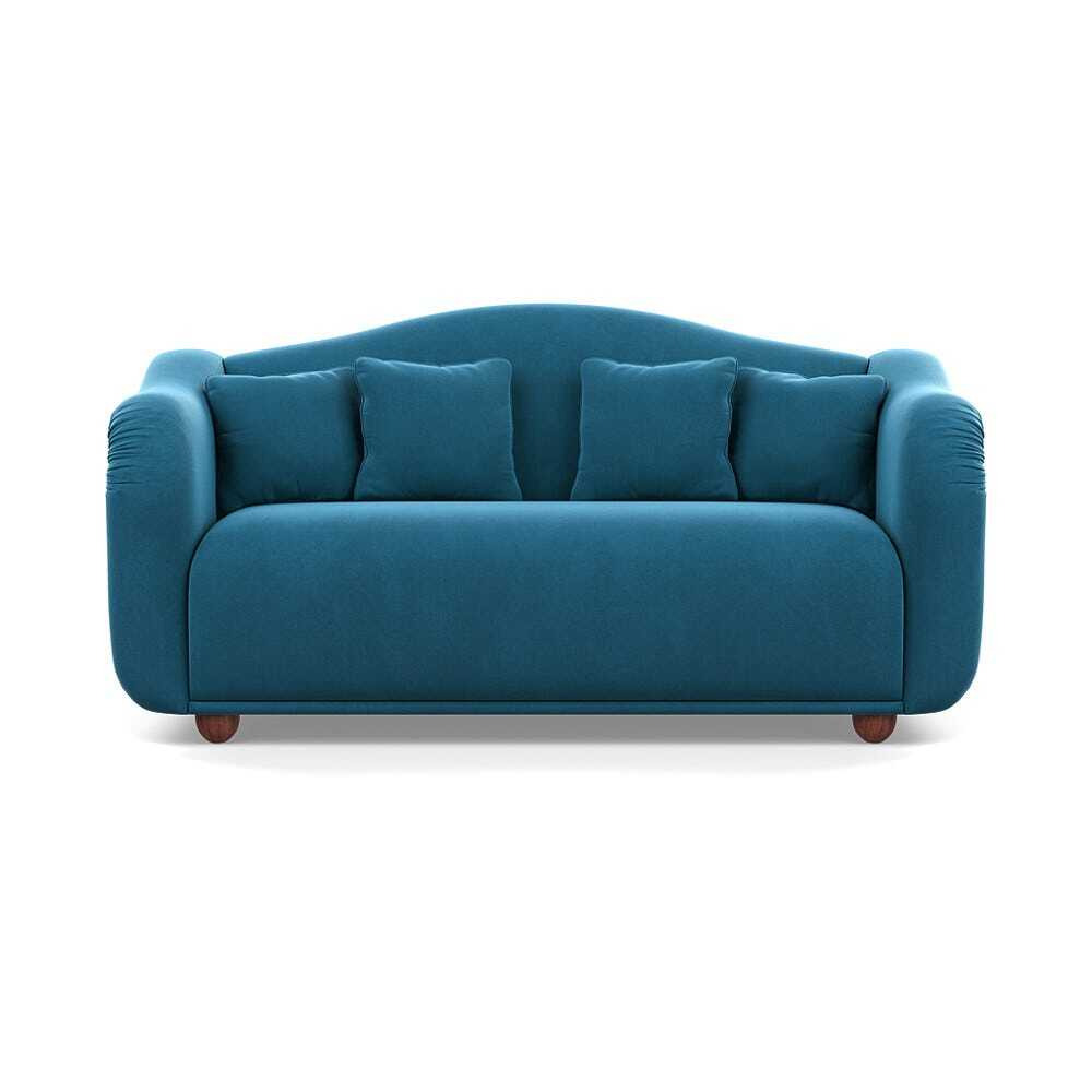 Heal's Tetbury 3 Seater Sofa Smart Velvet Ocean Walnut Stained Beech