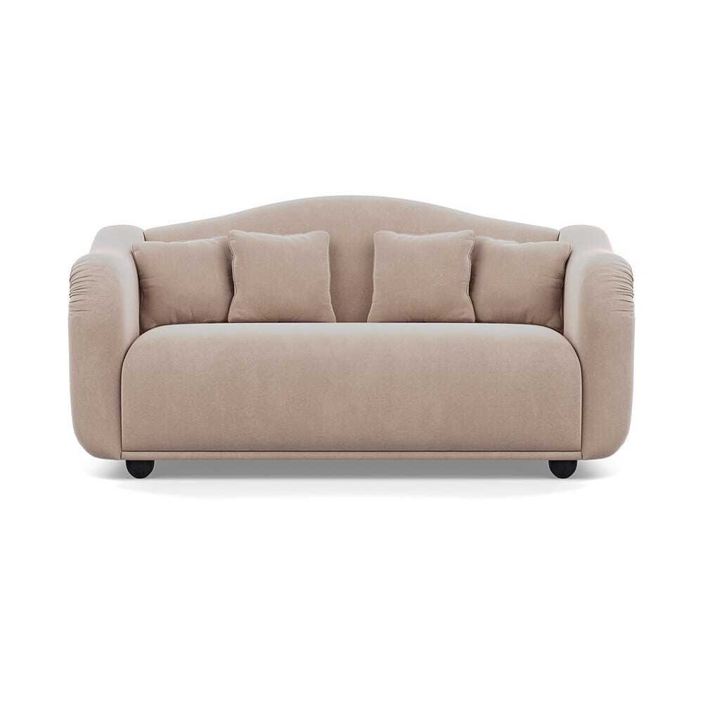 Heal's Tetbury 3 Seater Sofa Smart Velvet Pebble Black Beech Feet by
