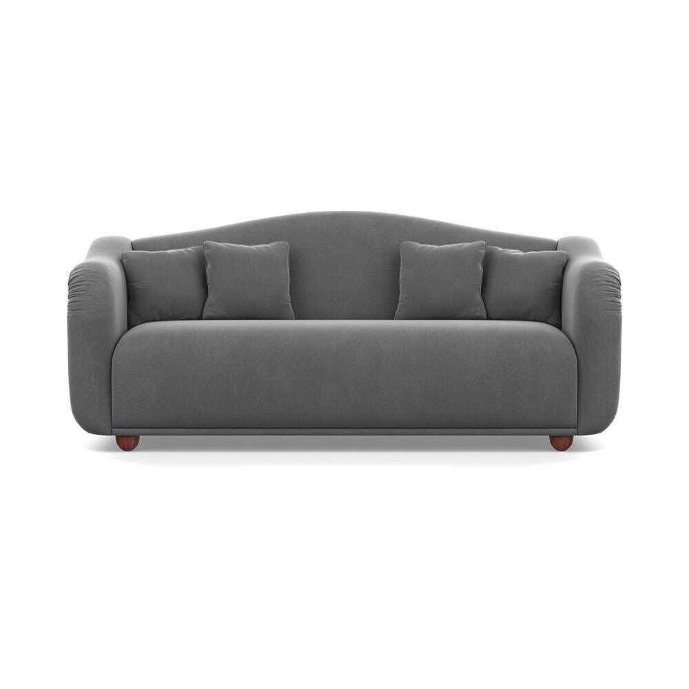 Heal's Tetbury 4 Seater Sofa Smart Velvet Mercury Walnut Stained Beech