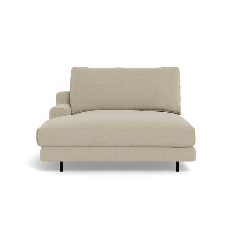 Heal's Orso Left Hand Facing Wide Chaise Unit High Back Linen Hessian