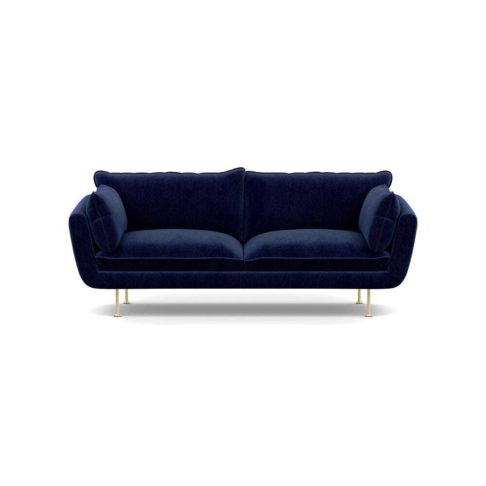 Heal's Allora 3 Seater Sofa Smart Luxe Velvet Midnight Brass Feet by