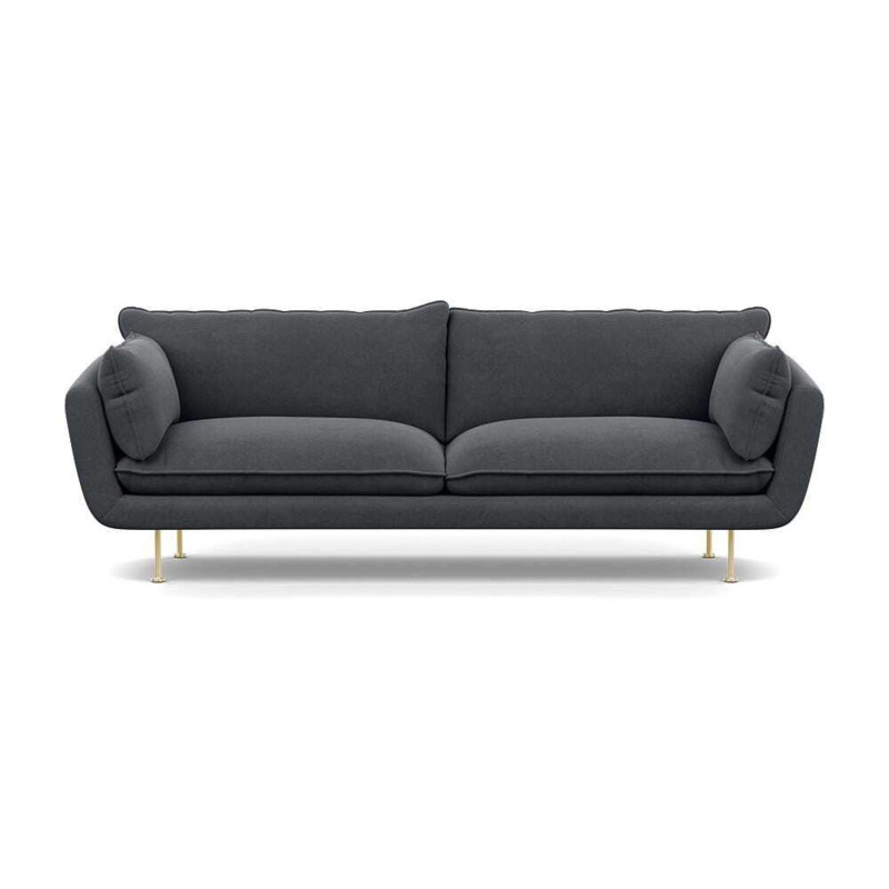 Heal's Allora 4 Seater Sofa Linen Dark Grey Brass Feet by Heal's