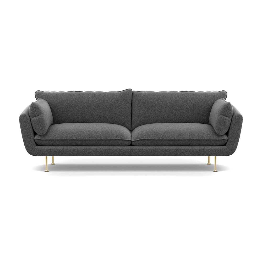 Heal's Allora 4 Seater Sofa Melton Wool Granite Brass Feet by Heal's