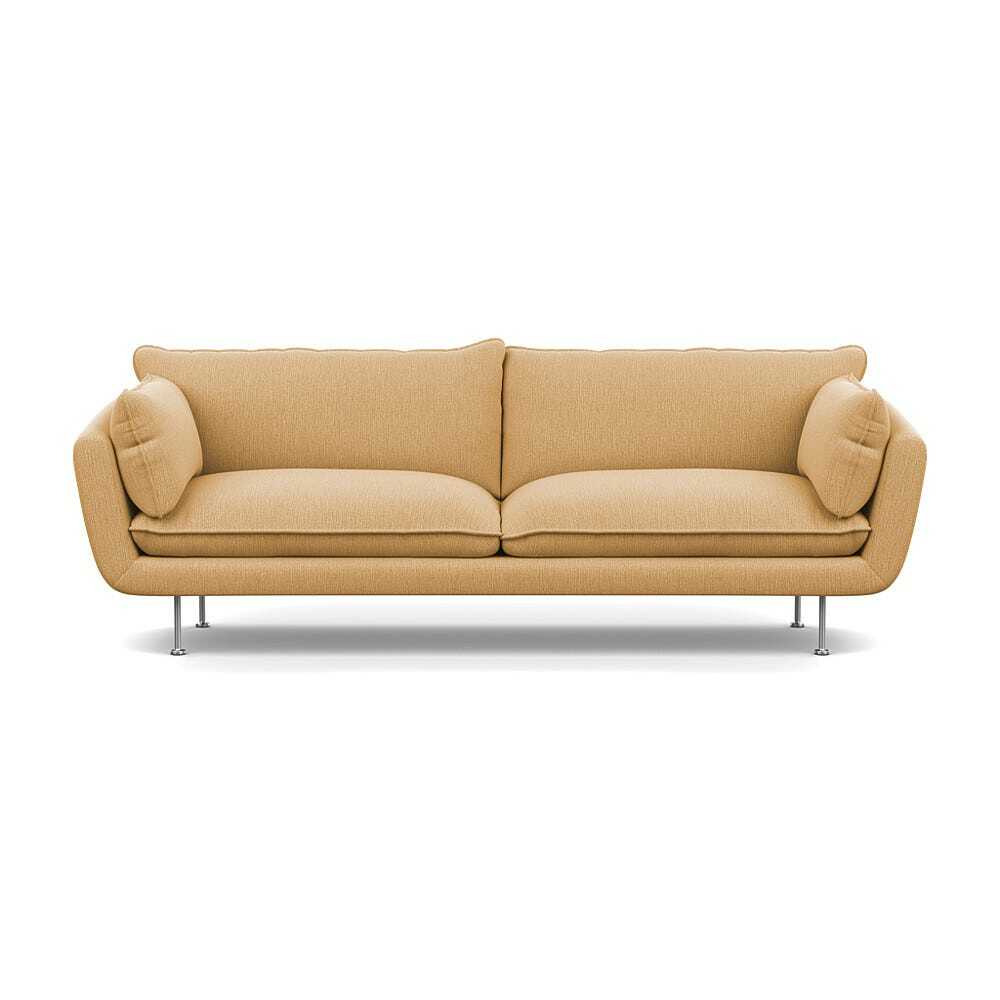 Heal's Allora 4 Seater Sofa Smart Linen Mix Sand Stainless Steel Feet by Heal's