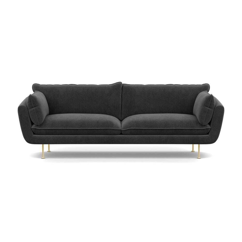 Heal's Allora 4 Seater Sofa Smart Luxe Velvet Nickel Brass Feet by Heal