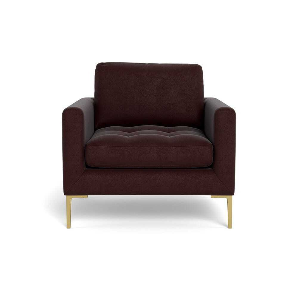 Heal's Eton Armchair Smart Luxe Velvet Acorn Brass Feet by Heal's