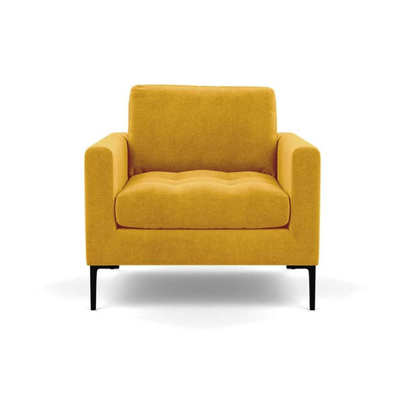 Heal's Eton Armchair Smart Luxe Velvet Canary Black Feet Heal's UK