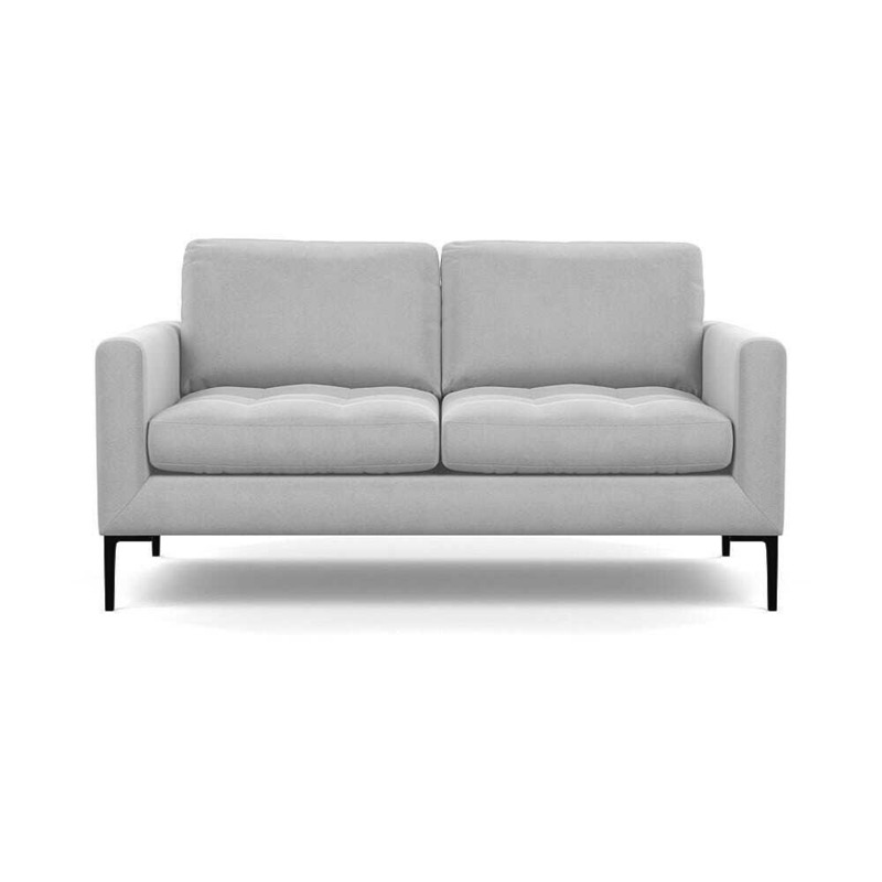 Heal's Eton 2 Seater Sofa Velvet Platinum Black Feet Heal's UK