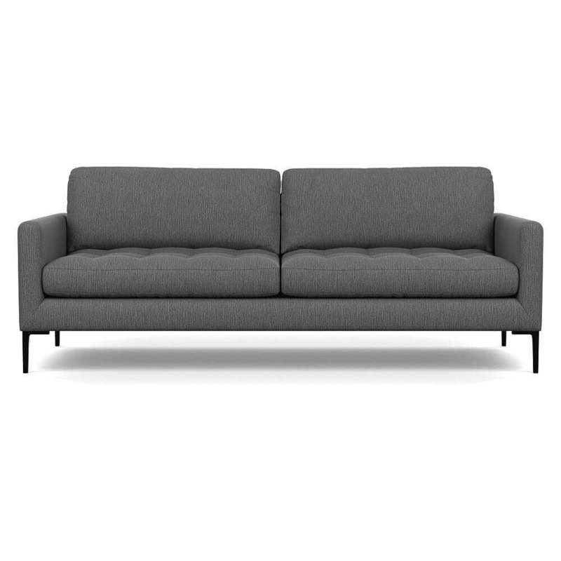 Heal's Eton 4 Seater Sofa Smart Linen Mix Grey Black Feet Heal's UK