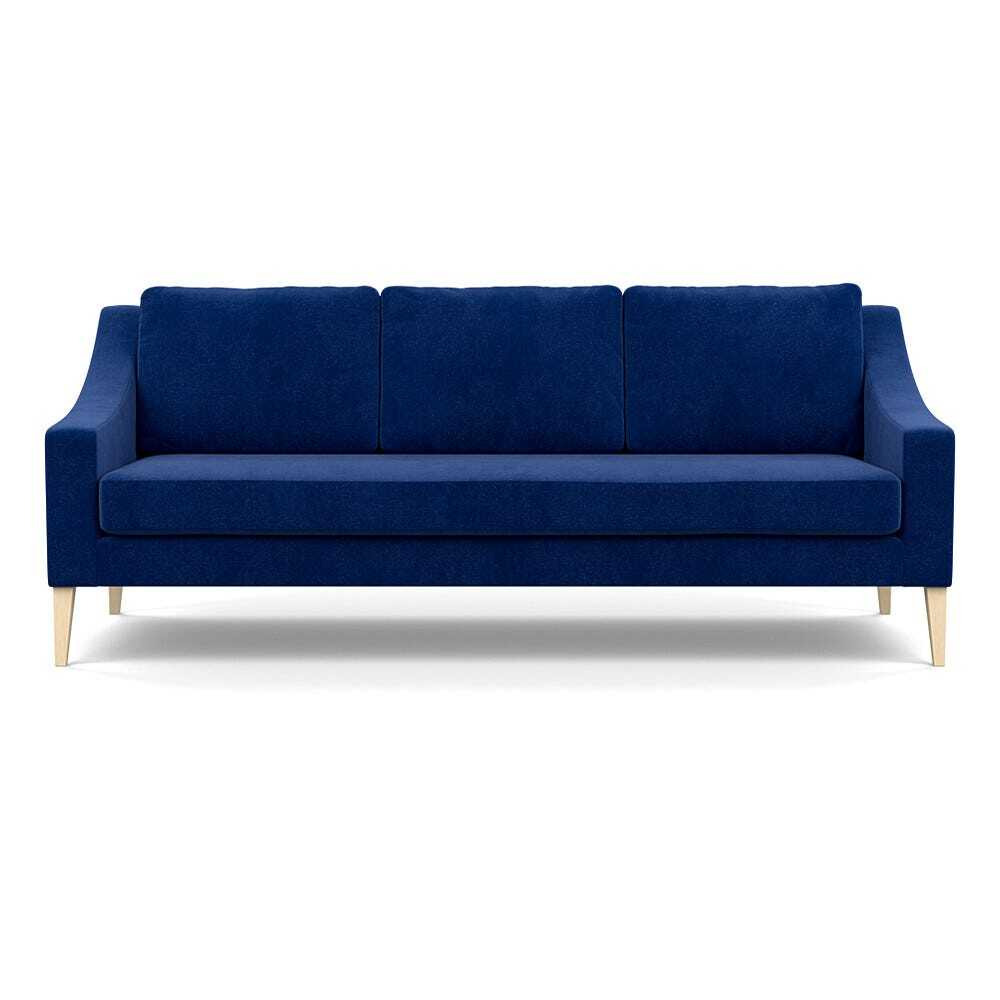 Heal's Richmond 4 Seater Sofa Smart Luxe Velvet Azure Natural Ash Feet