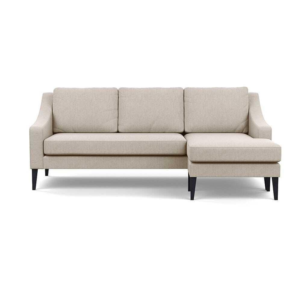 Heal's Richmond Corner Chaise Sofa Broad Weave Putty Black Feet by Heal