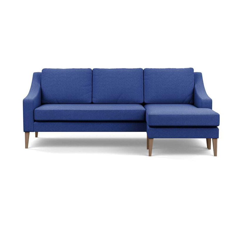 Heal's Richmond Corner Chaise Sofa Brushed Cotton Cobalt Tinted Ash