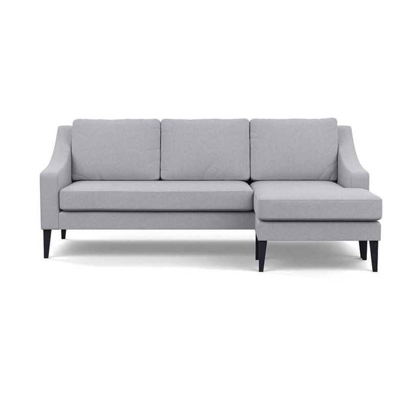 Heal's Richmond Corner Chaise Sofa Brushed Cotton Pewter Black Feet