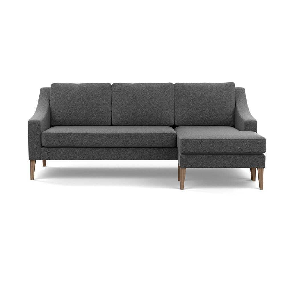 Heal's Richmond Corner Chaise Sofa Melton Wool Granite Tinted Ash Feet