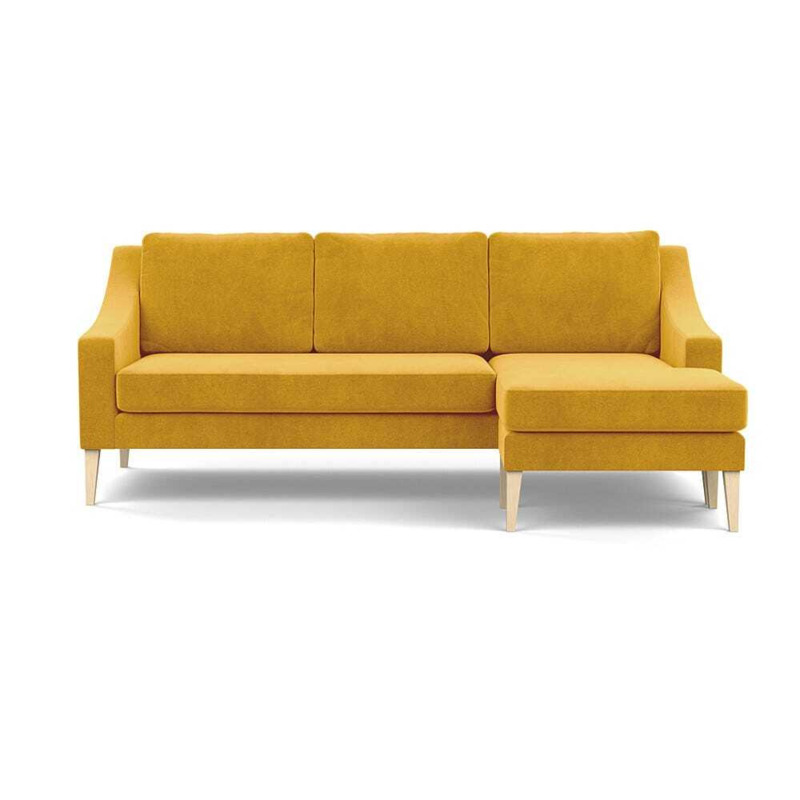 Heal's Richmond Corner Chaise Sofa Smart Luxe Velvet Canary Natural Ash