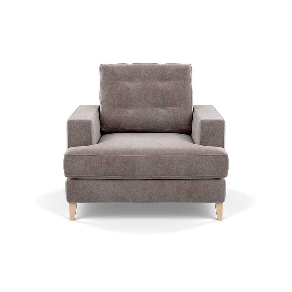 Heal's Mistral Armchair Smart Luxe Velvet Mushroom Natural Feet by Heal ...