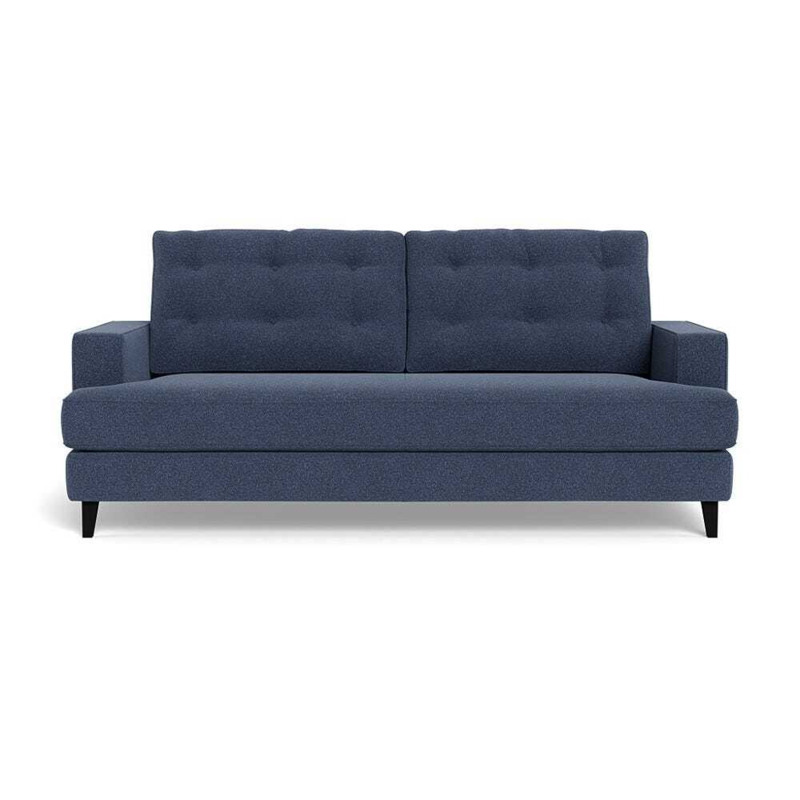 Heal's Mistral 3 Seater Sofa Textured Boucle Indigo Black Feet by Heal