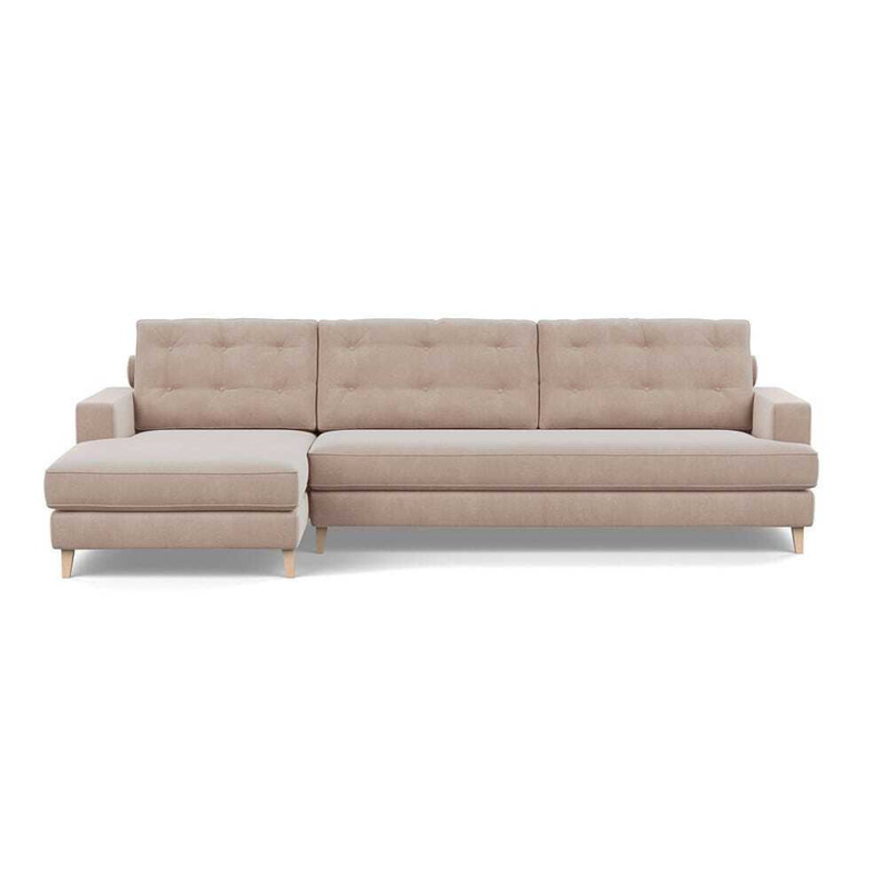 Heal's Mistral Left Hand Facing Corner Sofa Smart Velvet Pebble Natural