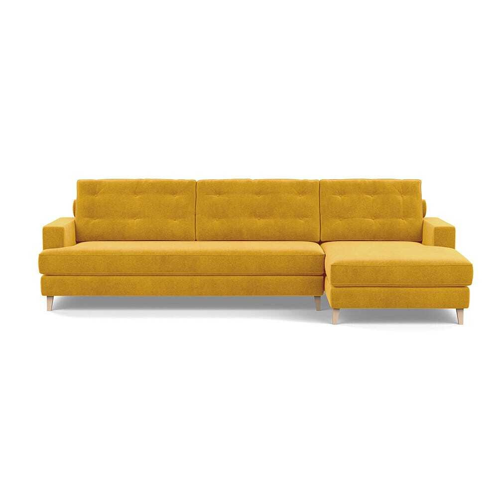 Heal's Mistral Right Hand Facing Corner Sofa Smart Luxe Velvet Canary