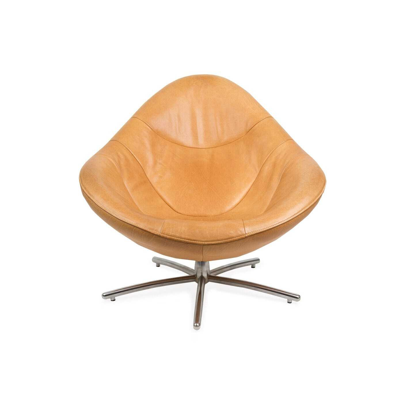 Heal's Hidde Swivel Armchair Indian Buffalo Natural Hide Heal's UK