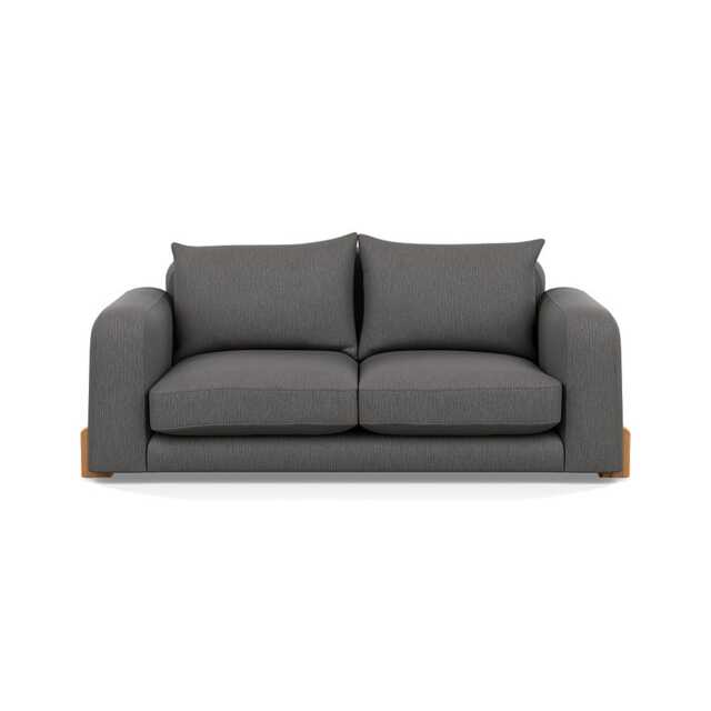 Heal's Nuvola 3 Seater Sofa Smart Linen Mix Grey Natural Oak Feet by