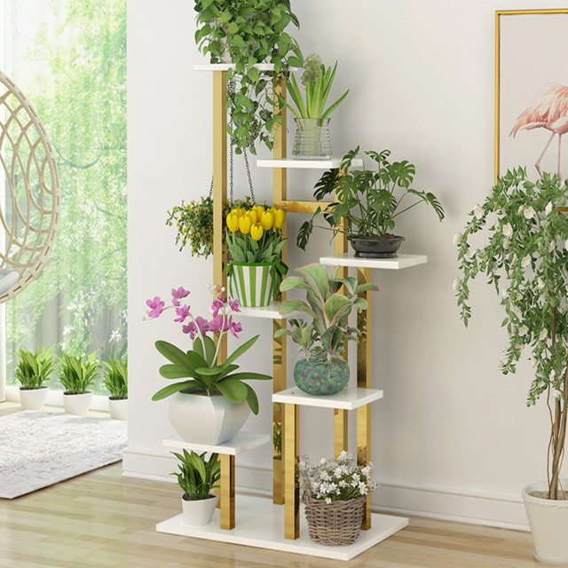 1500mm Tall Metal Plant Stand Indoor Modern 7 Tier Ladder Planter