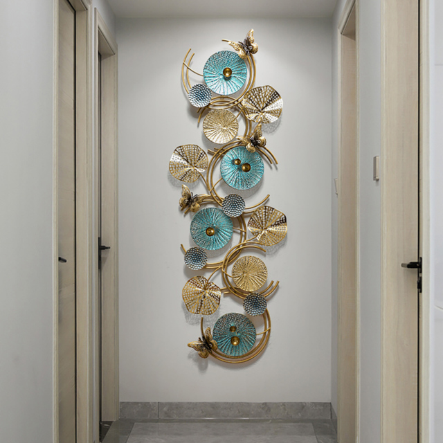 3D Lotus Leaves Wall Decor Home Luxury Metal Wall Art by Homary ...