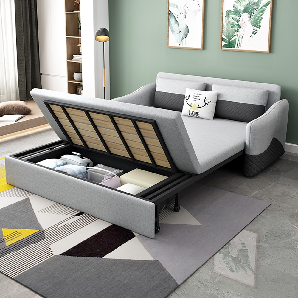1720mm Rolla Modern Full Sleeper Sofa Linen Upholstered Convertible ...