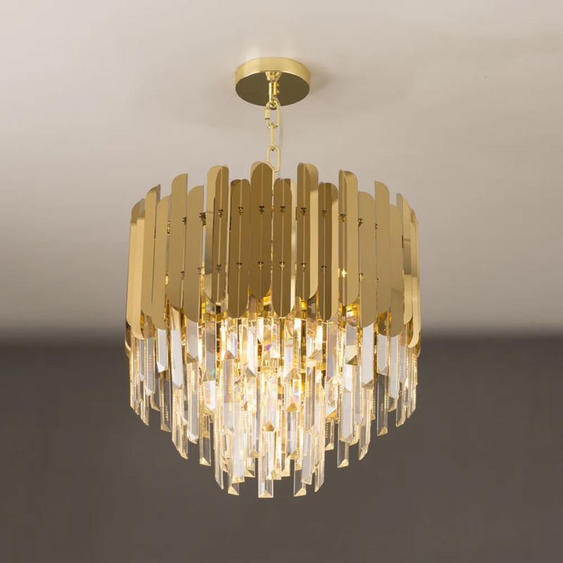 Kitoney Modern Brass 7Light Tiered Crystal Chandelier for Living Room