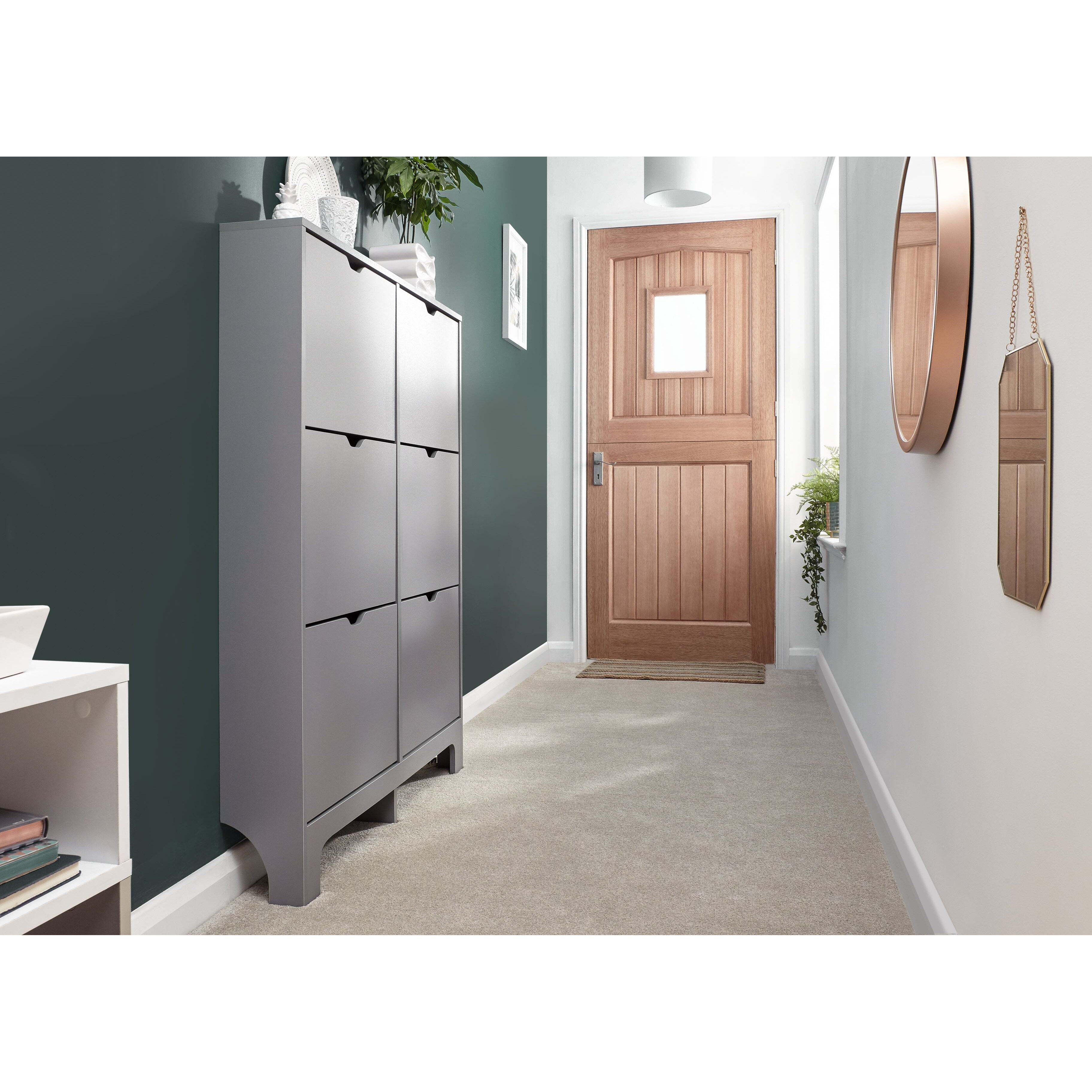 Narrow 6 Drawer Shoe Grey by Home Detail