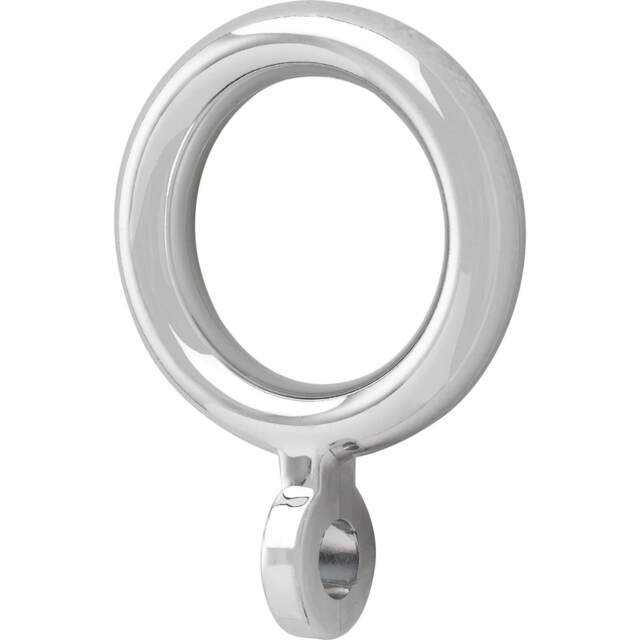 Harrison Drape Cafe Chrome Effect Curtain Rod Rings - 10 Pack by ...