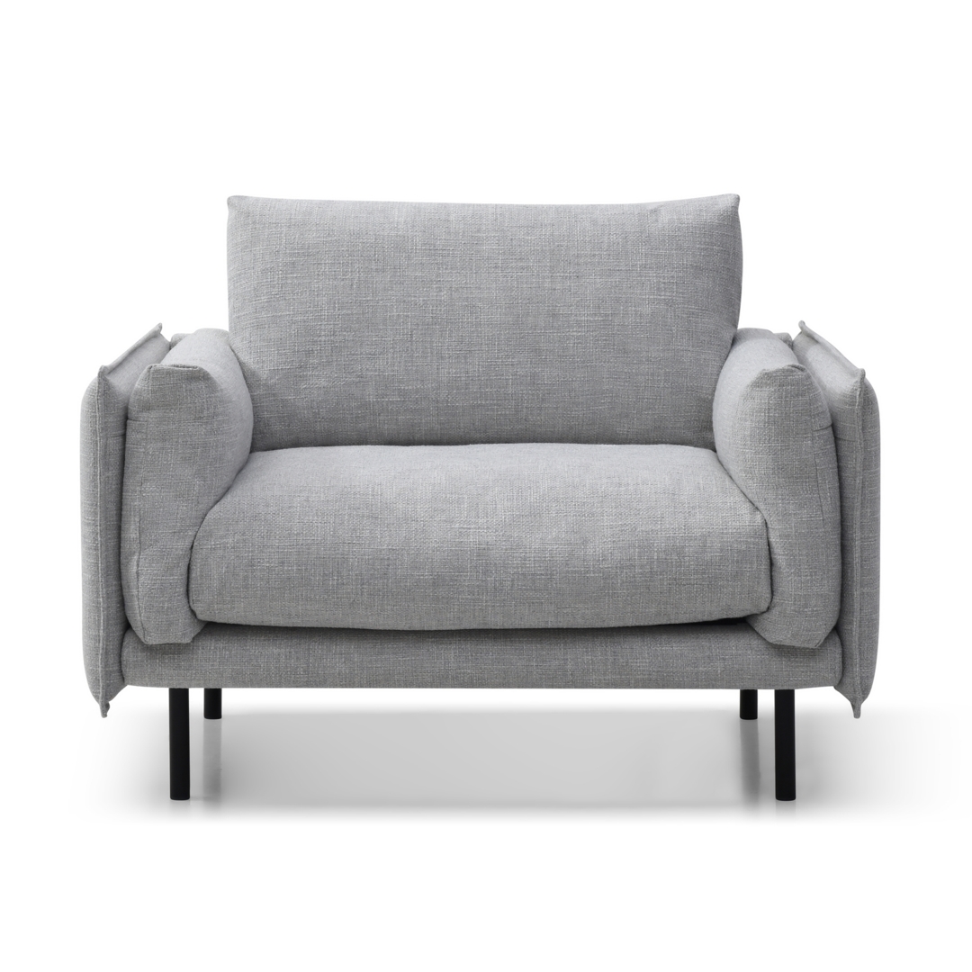 Miller Woven Fabric Armchair - Mid Grey by Homebase | ufurnish.com