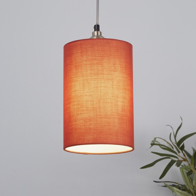 Clyde Cylinder Lamp Shade - 16cm - Terracotta by Homebase
