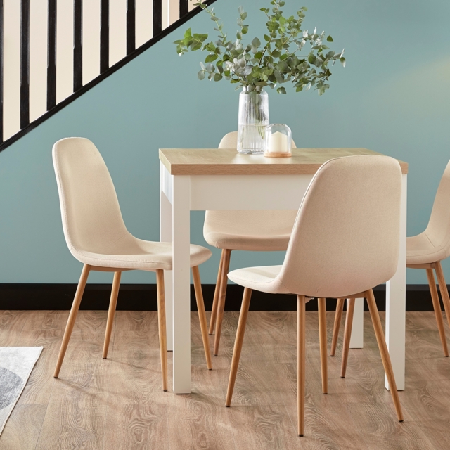 Set of 2 Ludlow Upholstered Dining Chairs - Natural by Homebase ...