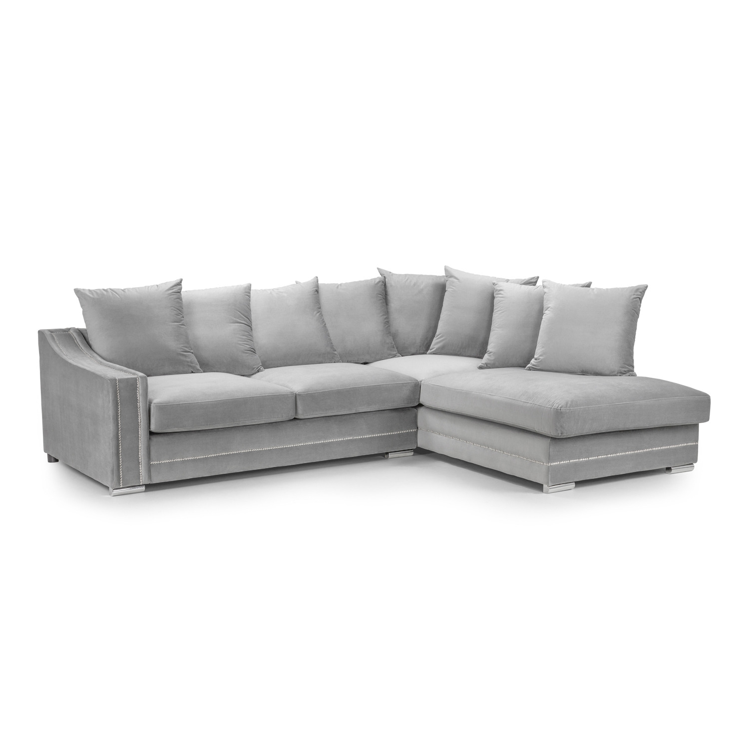Denver Sofa Plush Grey Right Hand Facing Corner by Honeypot Furniture