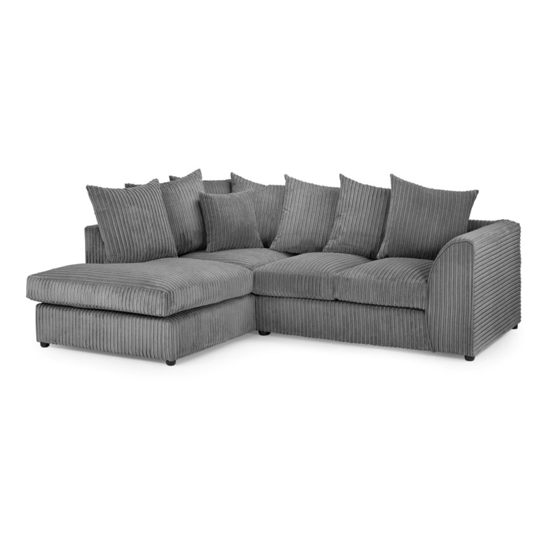 Harley Jumbo Sofa Grey Left Hand Facing Corner by Honeypot Furniture