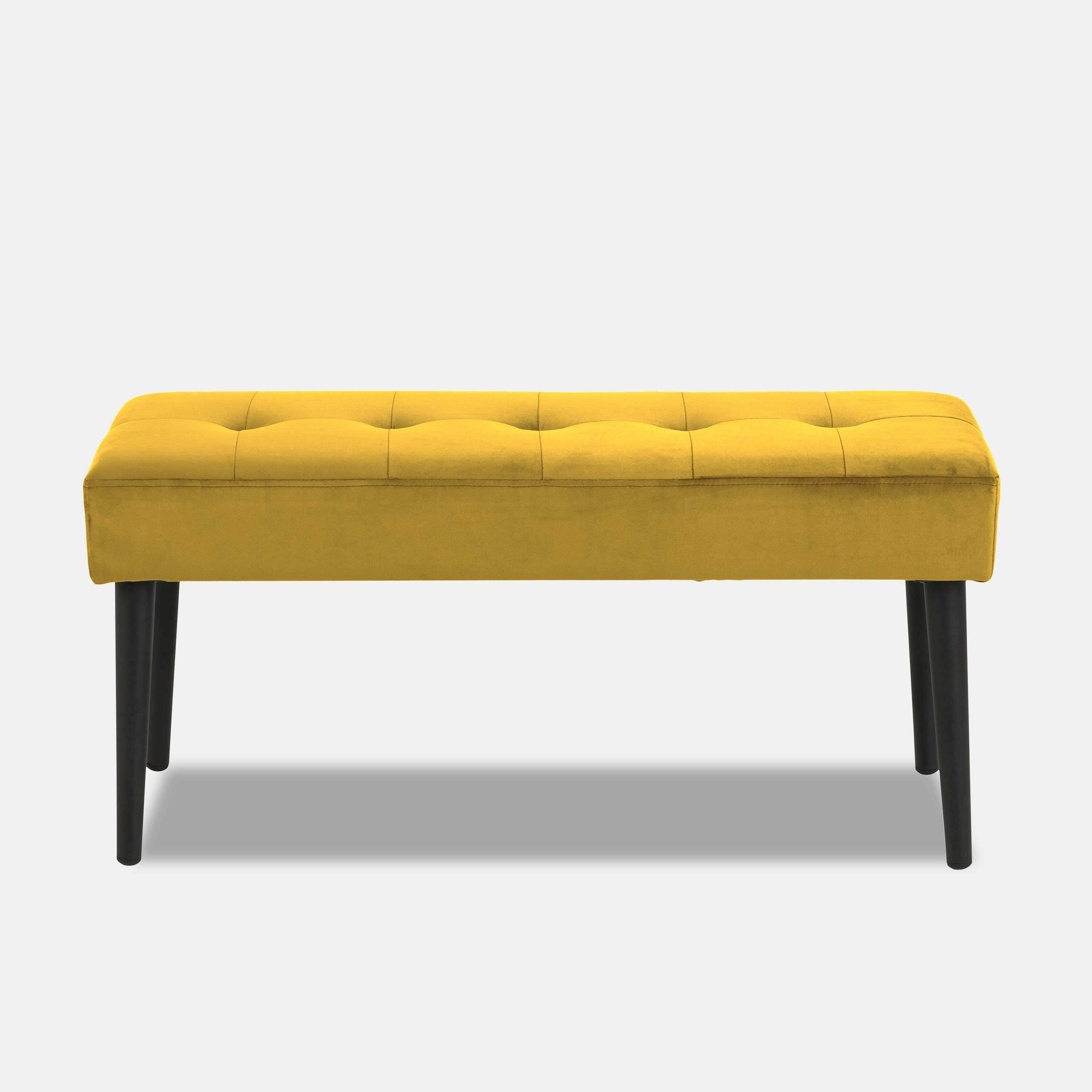 Dining bench velvet bench in yellow EMMA by housecosy by Housecosy