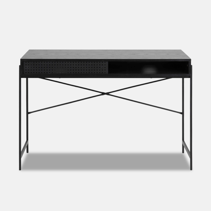 Black desk modern black desk with drawers DEXTER by housecosy by