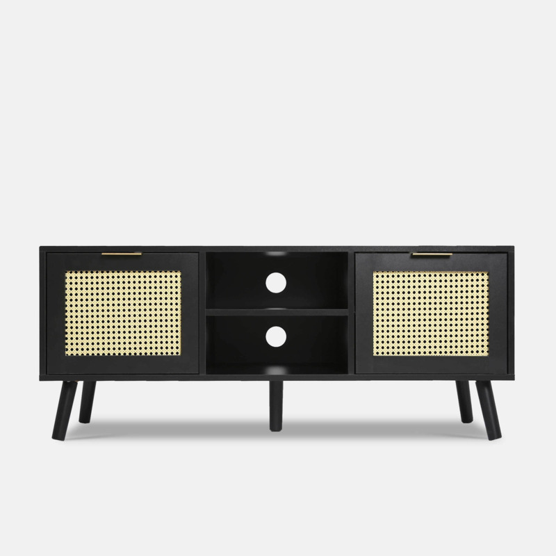 Karson TV unit, rattan and black by Housecosy