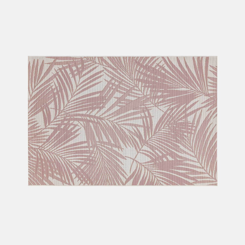 Outdoor rug modern pink large garden rug with palm design PALMY by