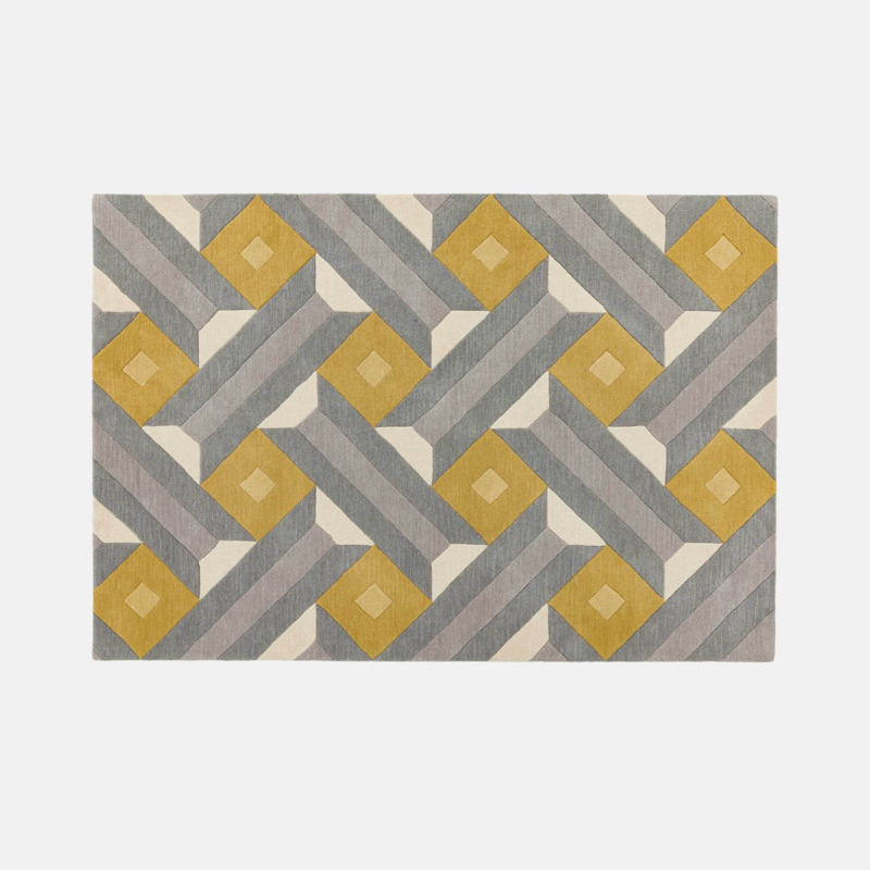 Wool rug extra large modern rug with geometric design HOLLAND by