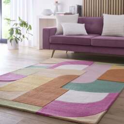 Okej SSENSE Exclusive Pink & Brown Ripple Rug by SSENSE | uFurnish.com