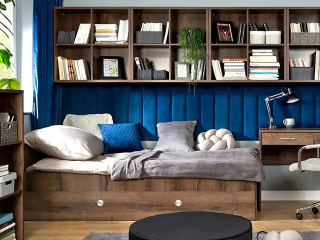 Small Double Bed Frame with Drawer Dark Oak Effect Under Bed Storage ...