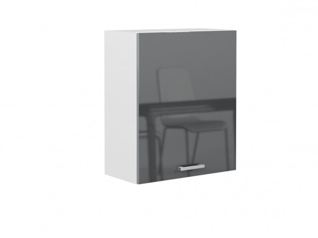 Grey Gloss Kitchen Wall Cabinet Cupboard 1 Door Wall Hung Unit 60cm ...
